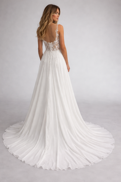 Hochzeitskleid in A-Linie aus Chiffon mit durchscheinendem Mieder BRUNA